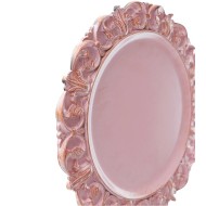 Sousplat 35cm Arabesco Em Plástico Rosa